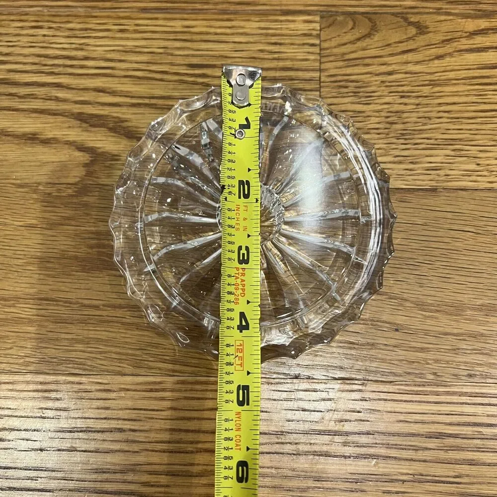 Beautiful‎ Vintage Marked Galway Irish Crystal Round Low Profile Candle Holder